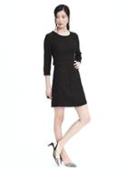 Banana Republic Womens Laser Cut Detailed Dress - Black