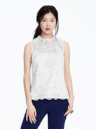 Banana Republic Sleeveless Floral Lace Top Size L Petite - Cocoon