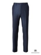 Banana Republic Mens Slim Monogram Blue Plaid Italian Wool Suit Trouser - Bright Blue