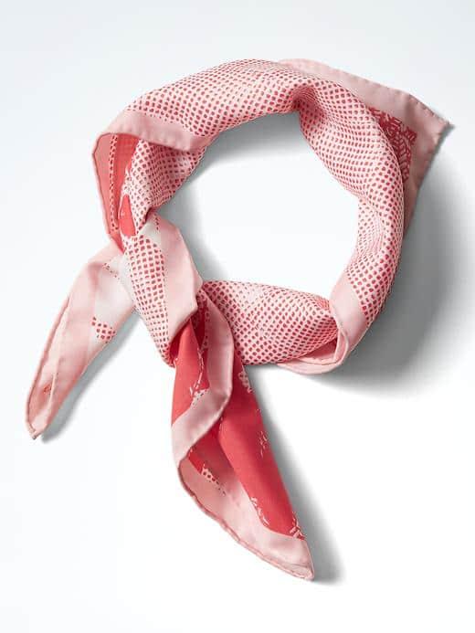 Banana Republic Geo Palm Small Square Scarf - Warm Orange
