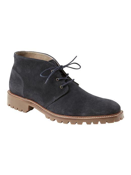 Banana Republic Mens Suede Lug Sole Chukka - Navy