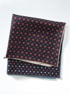 Banana Republic 4 In 1 Silk Pocket Square - Navy