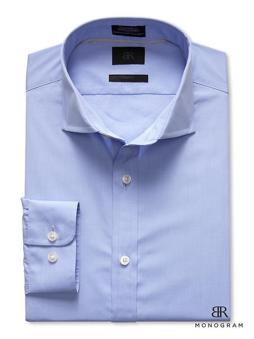 Banana Republic Monogram Solid Dress Shirt - Light Blue