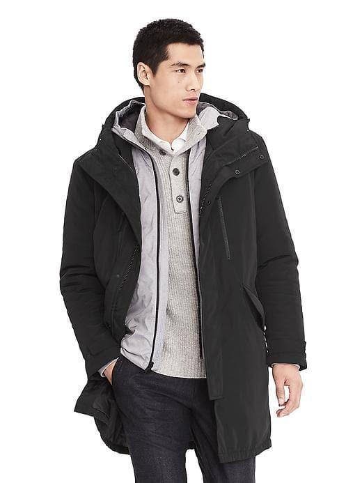 Banana Republic Mens 3 In 1 Parka - Black