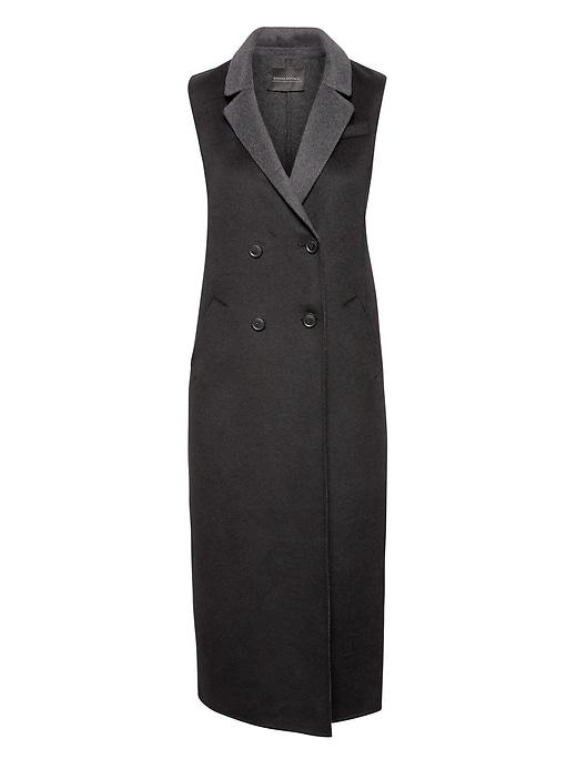 Banana Republic Womens Japan Online Exclusive Wool-blend Long Vest Black & Charcoal Size Xs