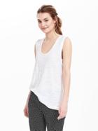 Banana Republic Womens Roll Cuff Cotton Modal Tank Size L - White