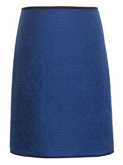 Banana Republic Womens Tweed Mini Skirt With Piping Blue Combo Size 2