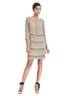 Banana Republic Womens Pintuck Scallop Dress - Moonbeam Grey