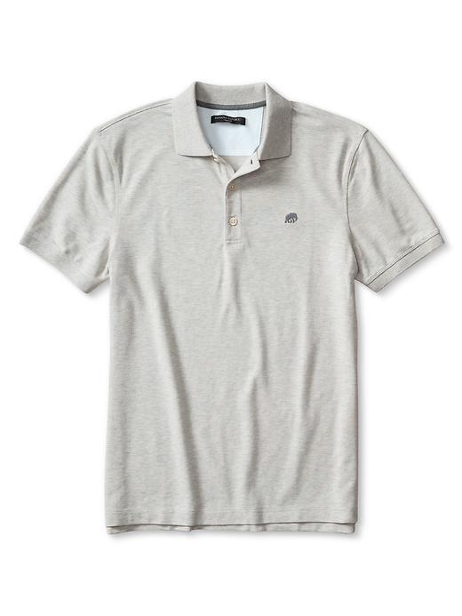 Banana Republic Mens Slim Signature Pique Polo Size L Tall - Light Gray Heather