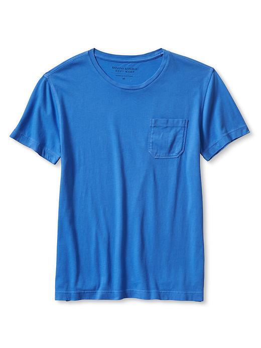 Banana Republic Mens Soft Wash Pocket Tee Size L Tall - Blue Dusk