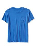 Banana Republic Mens Soft Wash Pocket Tee Size L Tall - Blue Dusk
