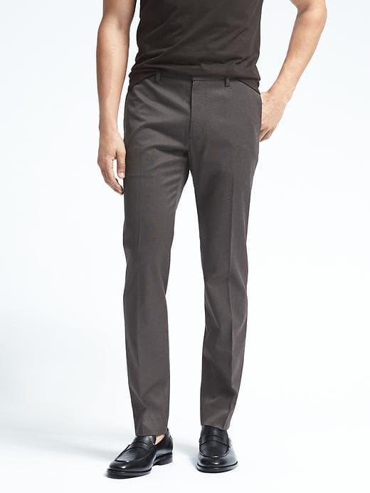 Banana Republic Mens Slim Non-iron Stretch Cotton Pant Medium Charcoal Size 44w