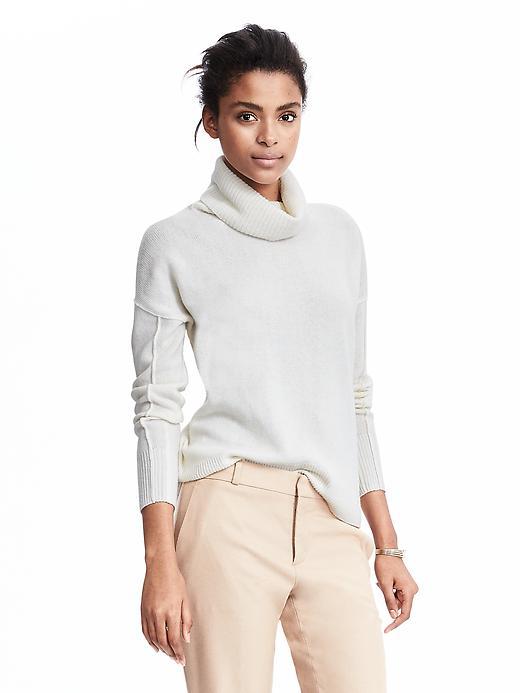 Banana Republic Womens Seamed Turtleneck Pullover Size L - Cocoon