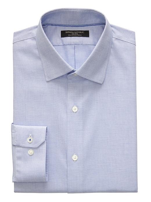 Banana Republic Mens Classic-fit Non-iron Stretch Shirt Sky Blue Size Xxs