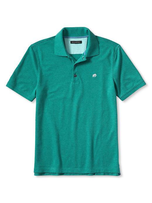 Banana Republic Mens Signature Pique Polo Size L Tall - Turquoise Heather