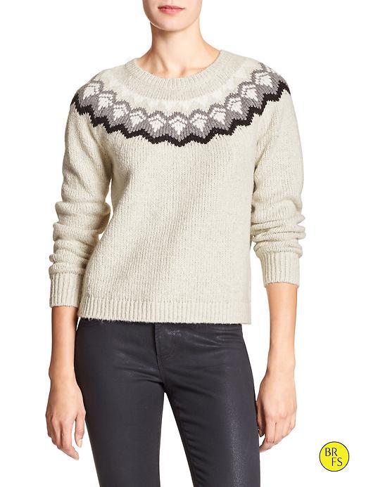 Banana Republic Factory Fair Isle Sweater Size L - Heather Gray