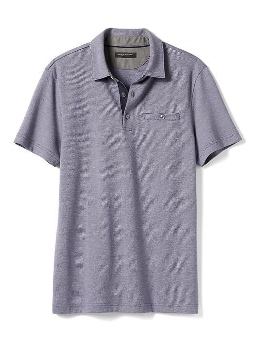 Banana Republic Mens Luxe Touch Jacquard Polo - Purple Fog