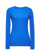 Banana Republic Womens Machine-washable Merino Wool Ribbed Crew-neck Sweater Sapphire Blue Size Xs