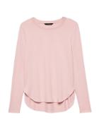 Banana Republic Womens Luxe Spun Curved Hem T-shirt Pink Blush Size Xs