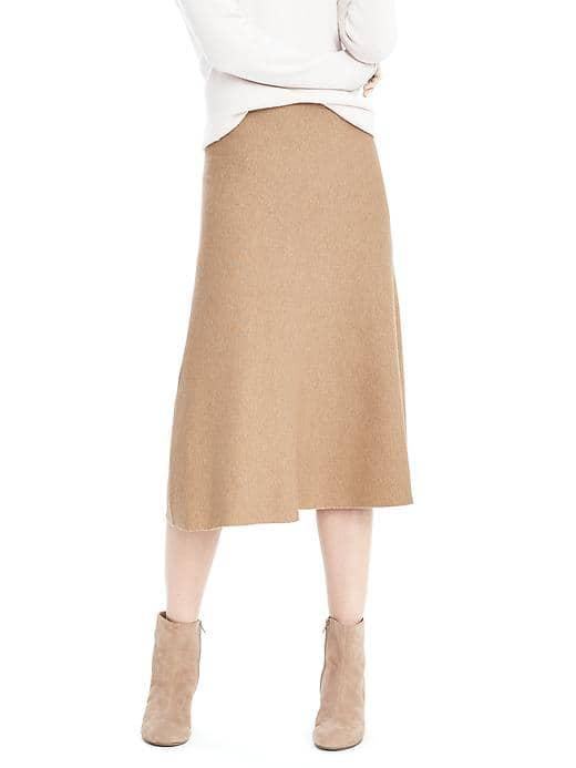 Banana Republic Womens Midi Sweater Skirt - Golden Grain