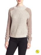 Banana Republic Factory Marled Colorblock Sweater - Oatmeal