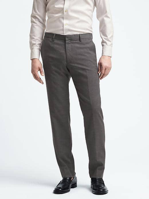 Banana Republic Mens Slim Performance Wool Pant - Charcoal