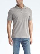 Banana Republic Mens Neps Signature Pique Polo - Gray Texture