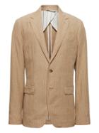 Banana Republic Mens Heritage Slim Pinstripe Italian Linen Suit Jacket Khaki Size 40