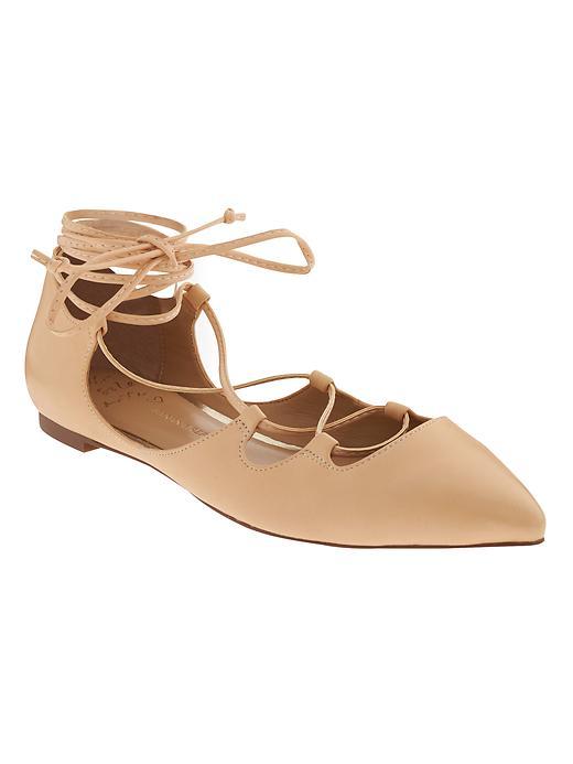 Banana Republic Allie Lace Up Flat Size 10 - Vachetta