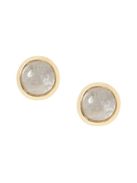 Banana Republic Semi Precious Pyramid Stud Earring - Moonstone