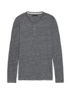 Banana Republic Mens Vintage Henley T-shirt Gray Texture Size M