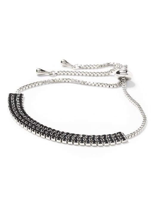 Banana Republic Womens Cupchain Multi Row Slider Bracelet Silver Size One Size