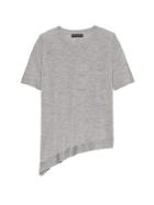 Banana Republic Womens Machine-washable Merino Asymmetrical Sweater Heather Blue Size L