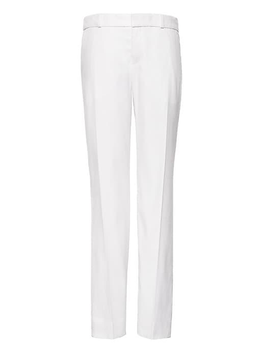 Banana Republic Womens Avery Straight-fit Stretch Linen-cotton Pant White Size 4