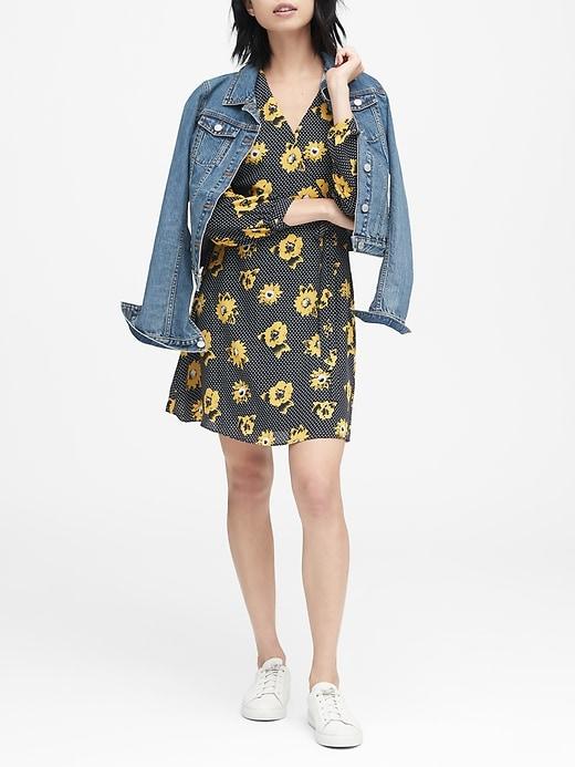 Banana Republic Petite Floral Wrap Dress