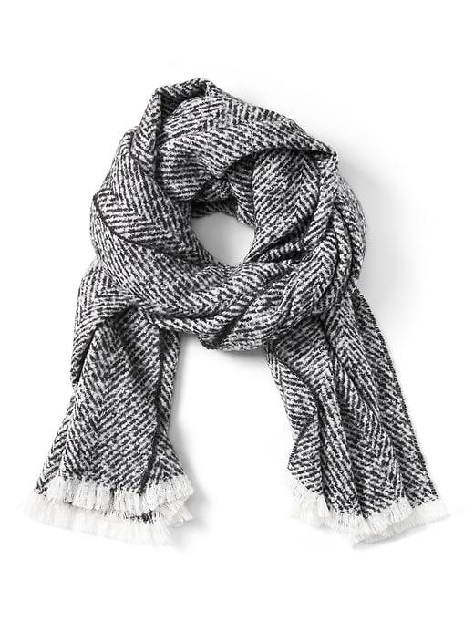 Banana Republic Womens Chevron Rectangular Scarf Black & White Size One Size