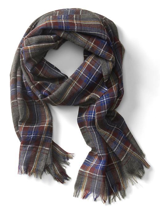 Banana Republic Mens Heathered Plaid Scarf - Secret Plum
