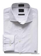Banana Republic Monogram Italian Woven Micro Stripe Shirt Size S - Black