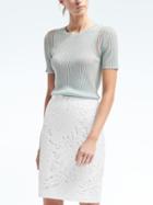 Banana Republic Womens Merino Rib Tee - Turquoise Powder