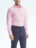 Banana Republic Grant Fit Non Iron Solid Shirt - Pink Bliss