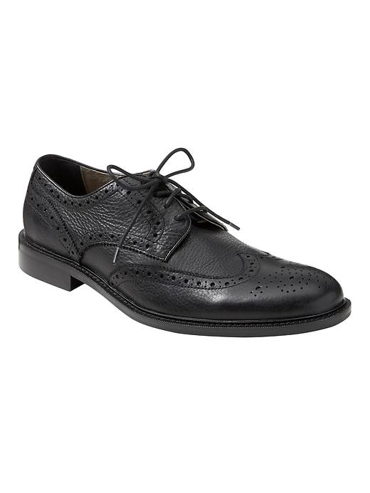 Banana Republic Mens Lawsin Laceless Brogue Oxford Black Size 11