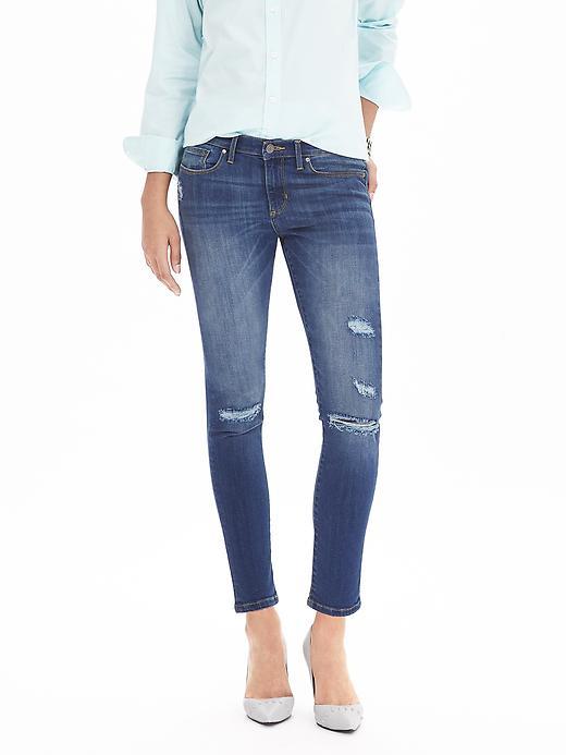 Banana Republic Womens Medium Wash Skinny Ankle Jean Size 0 Short - Medium Wash