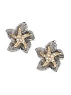 Banana Republic Sea Life Star Flower Earring Size One Size - Silver