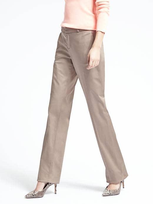 Banana Republic Womens Logan Fit Sateen Pant - Luxe Grey