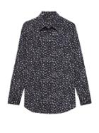 Banana Republic Womens Dillon Classic-fit Animal Print Shirt Leopard Print Size Xxs
