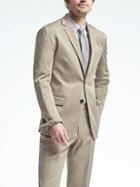 Banana Republic Mens Standard Fit Stretch Cotton Suit Jacket - Acorn