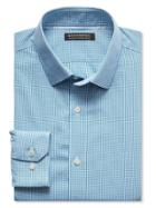 Banana Republic Mens Grant Fit Non Iron Dobby Gingham Shirt Size L Tall - Turquoise