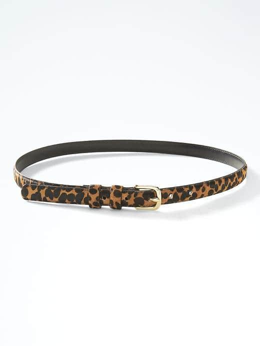 Banana Republic Haircalf Leather Small Trouser Belt - Cheetah Print
