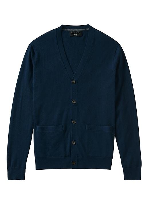 Banana Republic Mens Extra Fine Italian Merino Cardigan - Navy