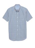 Banana Republic Mens Grant Slim-fit Luxe Poplin Plaid Shirt Yellow Size Xxl